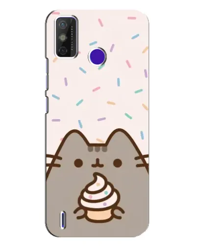 Чехол для TECNO Spark Power 2 (LC8) с картинкой «Пушин с кексом»
