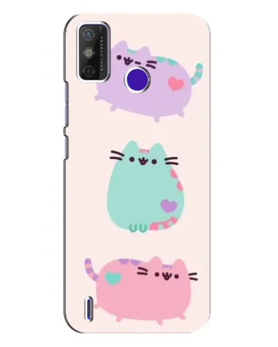 Чехол для TECNO Spark Power 2 (LC8) с картинкой «Pusheen трио»