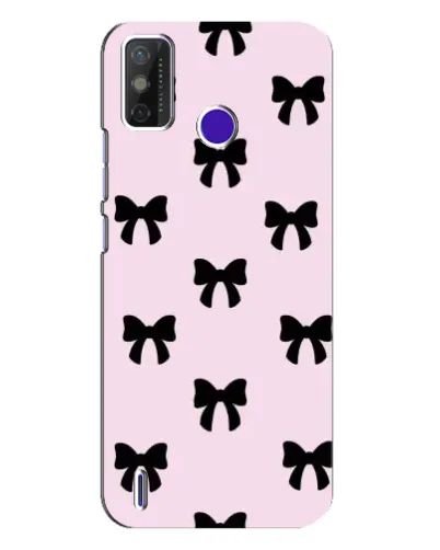 Чехол для TECNO Spark Power 2 (LC8) с картинкой «Черные банты Coquette»