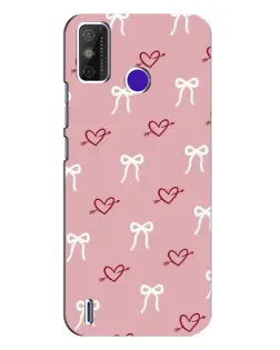 Чехол для TECNO Spark Power 2 (LC8) с картинкой «Сердца и банты»
