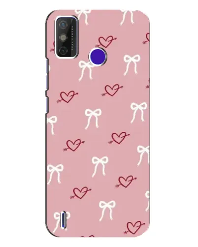 Чехол для TECNO Spark Power 2 (LC8) с картинкой «Сердца и банты»