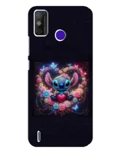 Чехол для TECNO Spark Power 2 (LC8) с картинкой «Stitch в цветах»