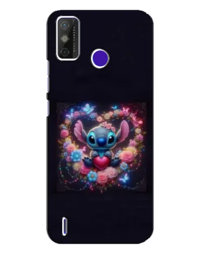 Чехол для TECNO Spark Power 2 (LC8) с картинкой «Stitch в цветах»