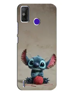 Чехол для TECNO Spark Power 2 (LC8) с картинкой «Стич на коричневом фоне»