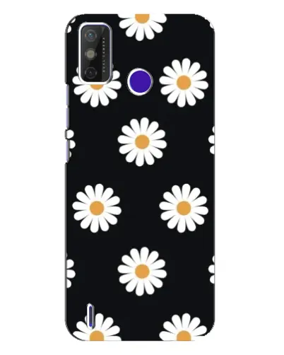 Чехол для TECNO Spark Power 2 (LC8) с картинкой «Ромашки на черном»