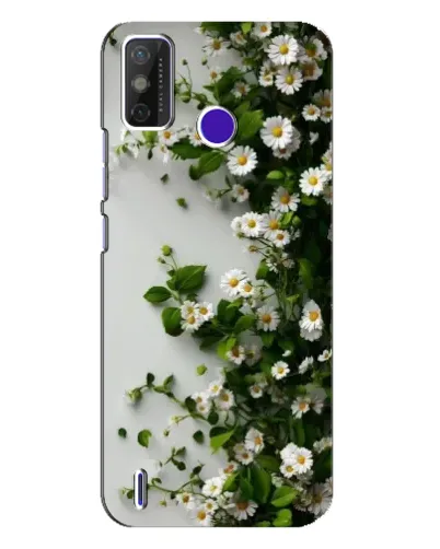 Чехол для TECNO Spark Power 2 (LC8) с картинкой «Ветка мелких белых цветов»
