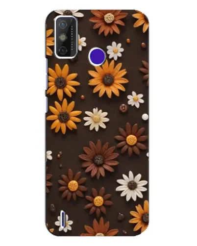 Чехол для TECNO Spark Power 2 (LC8) с картинкой «Узор из маленьких подсолнухов»