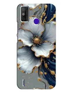 Чехол для TECNO Spark Power 2 (LC8) с картинкой «Белый цветок и золотой флюид» Чехол для TECNO Spark Power 2 (LC8) с картинкой «Белый цветок и золотой флюид»