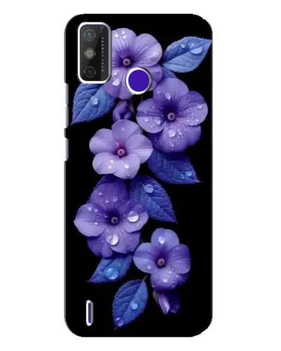 Чехол для TECNO Spark Power 2 (LC8) с картинкой «Фиолетовые цветы с росою»