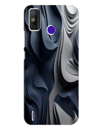 Чехол для TECNO Spark Power 2 (LC8) с картинкой «Объемные синие складки»