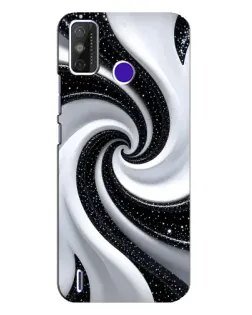 Чехол для TECNO Spark Power 2 (LC8) с картинкой «Черно-белая спираль»