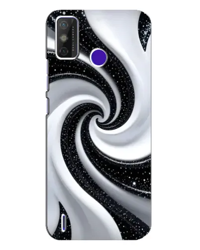 Чехол для TECNO Spark Power 2 (LC8) с картинкой «Черно-белая спираль»