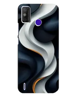 Чехол для TECNO Spark Power 2 (LC8) с картинкой «Объемные черно-белые ленты»