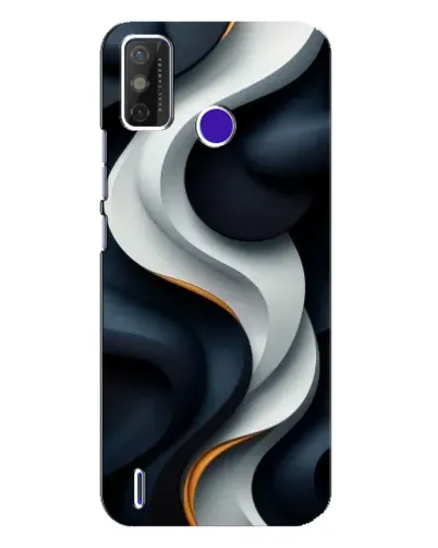 Чехол для TECNO Spark Power 2 (LC8) с картинкой «Объемные черно-белые ленты»