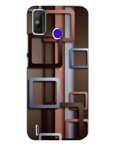 Чехол для TECNO Spark Power 2 (LC8) с картинкой «Коричневые объемные квадраты»