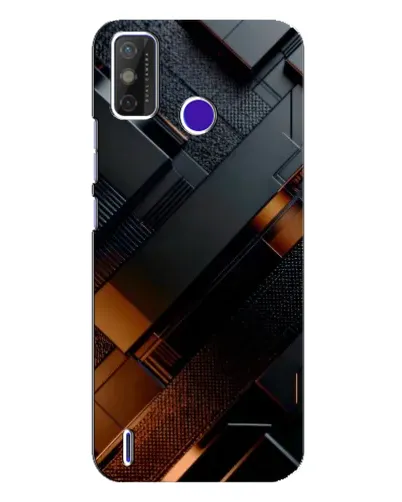 Чехол для TECNO Spark Power 2 (LC8) с картинкой «Черные геометрические блоки»