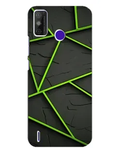 Чехол для TECNO Spark Power 2 (LC8) с картинкой «Зеленые геометрические линии»