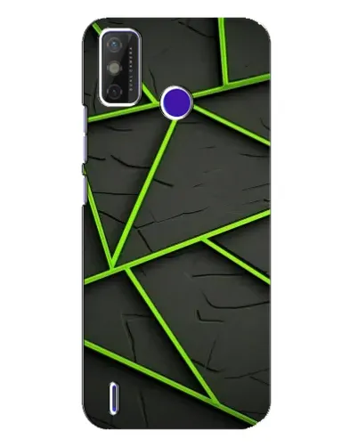 Чехол для TECNO Spark Power 2 (LC8) с картинкой «Зеленые геометрические линии»