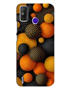 Чехол для TECNO Spark Power 2 (LC8) с картинкой «Объемные оранжевые сферы»