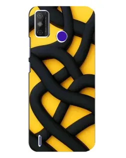 Чехол для TECNO Spark Power 2 (LC8) с картинкой «Черное желтое переплетение»
