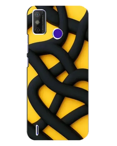 Чехол для TECNO Spark Power 2 (LC8) с картинкой «Черное желтое переплетение»