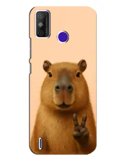 Чехол для TECNO Spark Power 2 (LC8) с картинкой «Капибара виктория»