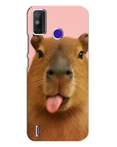 Чехол для TECNO Spark Power 2 (LC8) с картинкой «Капибара с языком»