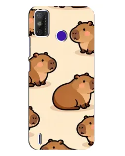 Чехол для TECNO Spark Power 2 (LC8) с картинкой «Паттерн милых капибар»