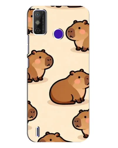 Чехол для TECNO Spark Power 2 (LC8) с картинкой «Паттерн милых капибар»