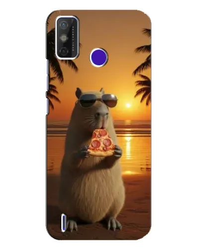 Чехол для TECNO Spark Power 2 (LC8) с картинкой «Капибара с пиццей»