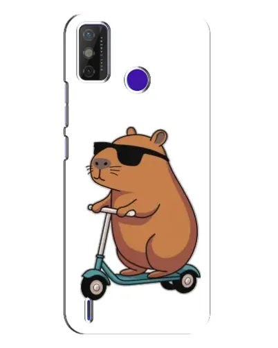 Чехол для TECNO Spark Power 2 (LC8) с картинкой «Капибара на самокате»