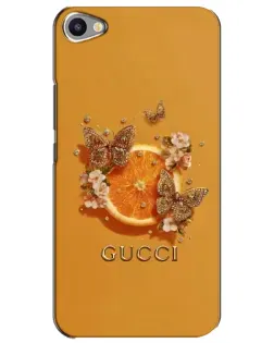 Чехол для Meizu U20 с картинкой «Gucci — золотые бабочки»