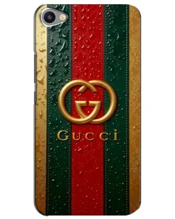 Чехол для Meizu U20 с картинкой «Gucci — фирменная полоса и золото»
