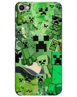Чехол для Meizu U20 с картинкой «Криперы Minecraft»