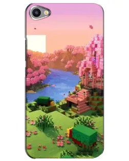 Чехол для Meizu U20 с картинкой «Розовое дерево Minecraft»