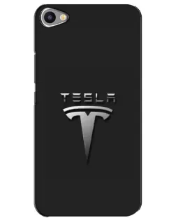 Чехол для Meizu U20 с картинкой «Стальной логотип Tesla»