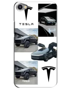Чехол для Meizu U20 с картинкой «Коллаж Cybertruck Tesla»