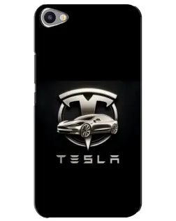 Чехол для Meizu U20 с картинкой «Tesla — серебристое авто»