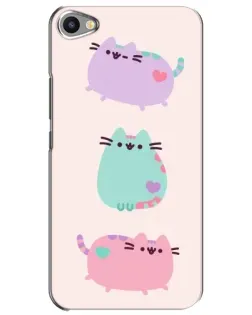 Чехол для Meizu U20 с картинкой «Pusheen трио»