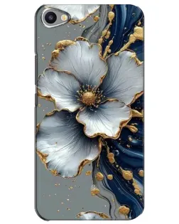 Чехол для Meizu U20 с картинкой «Белый цветок и золотой флюид»