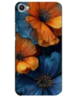 Чехол для Meizu U20 с картинкой «Яркая сине-оранжевая флора»