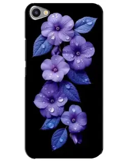 Чехол для Meizu U20 с картинкой «Фиолетовые цветы с росою»