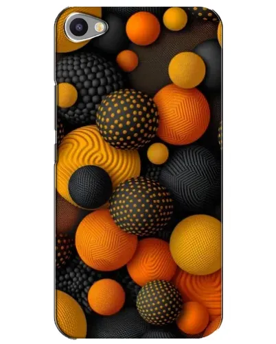 Чехол для Meizu U20 с картинкой «Объемные оранжевые сферы»
