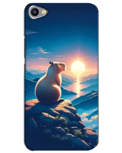 Чехол для Meizu U20 с картинкой «Закат солнца с капибарой»
