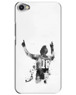 Чохол для Meizu U20 з картинкою «Чорно-білий силует Мессі»