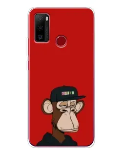 Чохол для Ulefone Note 10 з картинкою «Bored Ape — червоний фон»