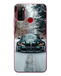 Чехол для Ulefone Note 10 с картинкой «BMW в зимнем лесу»