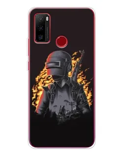 Чехол для Ulefone Note 10 с картинкой «PUBG — огненный силуэт»