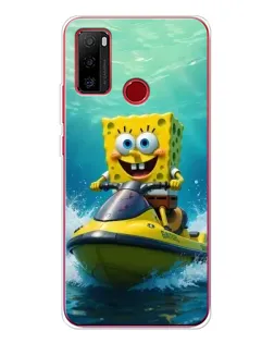 Чохол для Ulefone Note 10 з картинкою «Спанч Боб на гідроциклі»