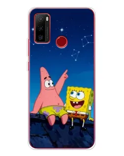 Чохол для Ulefone Note 10 з картинкою «Губка Боб та Патрік вночі»
